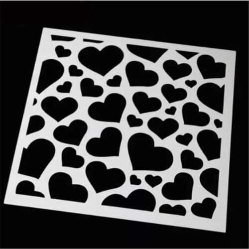 Plastic Heart-shaped Craft Layering Stencils For Walls Painting Scrapbooking Decor Embossing Paper Card Template Printing Mold