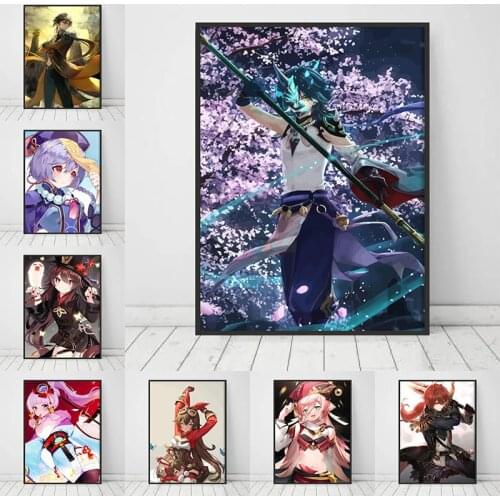 Genshin Impact-Anime Character Poster Picture HD Print Wall Art Canvas Painting Modern Living Room Bedroom Decoration Painting