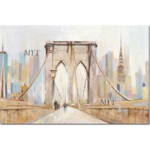 Simple Design Abstract City Building Oil Painting Unframed Wall Canvas Art Wall Hangings Showpieces Artwork Canvas Picture