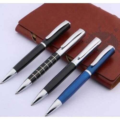 Luxury quality blue Metal 051 Silver piece Ballpoint Pen STUDENT INK PEN 0.7MM Writing Stationery Office School Supplies