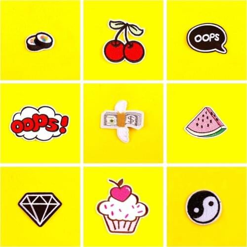 Cute animal Patches letter Stripe Embroidered Patch For Clothing Badges Iron On Patches On Clothes Applique Jacket patch