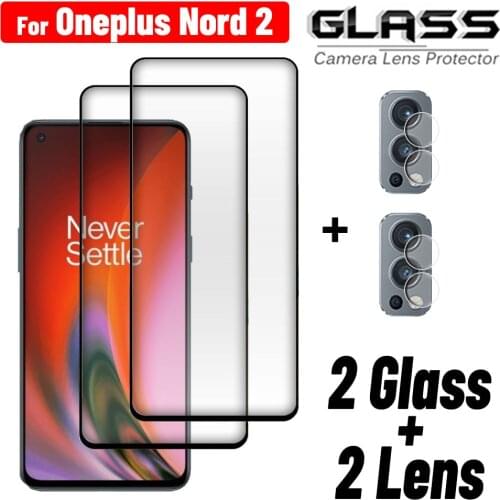 Glass For Oneplus Nord 2 Tempered Glass Camera Lens Oneplus Nord Full Cover Screen Protector One Plus Nord 2 5G Tempered Glass