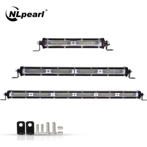 NLpearl Ultra Slim 7 13 19 Inch LED Light Bar Auto Driving Work Light Offroad Accessories 4x4 for Truck Jeep Car 4WD SUV ATV