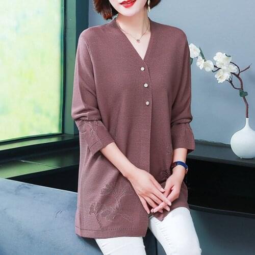 High Quality Ice Silk Knitting Cardigan Female Thin Shawl Knitted Coat Large Size Middle-aged Elderly Women Cardigan Jacket 6XL