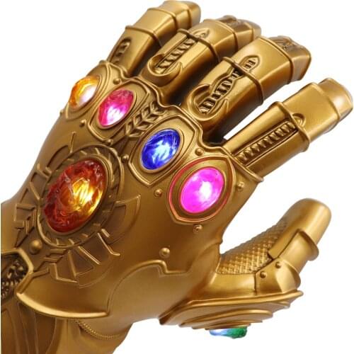 [Funny] Infinity War Infinity Gauntlet LED Light Thanos Gloves Cosplay Action Figure child Costume party Toy