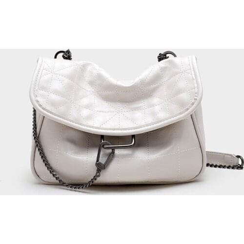 2021 ZA Womens Bag New Black WhiteVersatile Rock Soft One-shoulder Hobo Cross-body Bag with Rhomboderm Chain Bag Backpack Totes