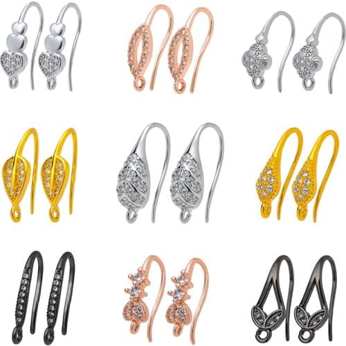 9 Styles Womens Handmade Earrings Hook Jewelry Accessories for DIY Earrings Jewelry Making Supplies High quality zircon Earring