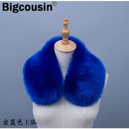 Winter Faux Fur Collar For Women Men Faux Fox Fur 55cm Luxury Warm Thicken Jackets Decor High Quality Multicolor Scraves Wraps