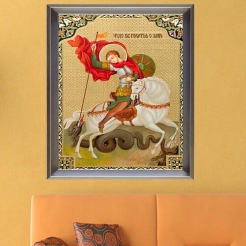 Golden Panno 5d Diy Cross Stitch Religion Icon of Leader Diamond Mosaic true religious men diamond embroidery rhinestone09