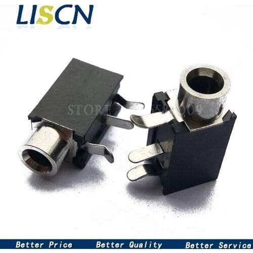 10PCS PJ-316 3.5mm Female Jack 3 Pin Socket Headphone Jack Video Terminals Connector DIP-3 PJ316 3.5 mm Black