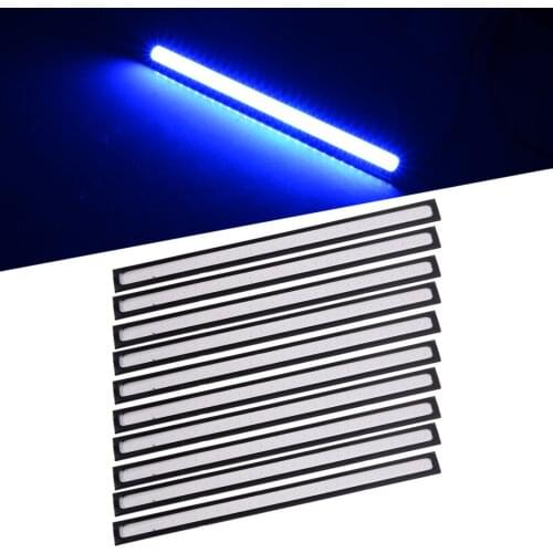 10Pcs Universal 6W 12V DRL Daytime Running Lights Strip Day Driving COB LED Car 6000K-8000K 17cm Slim