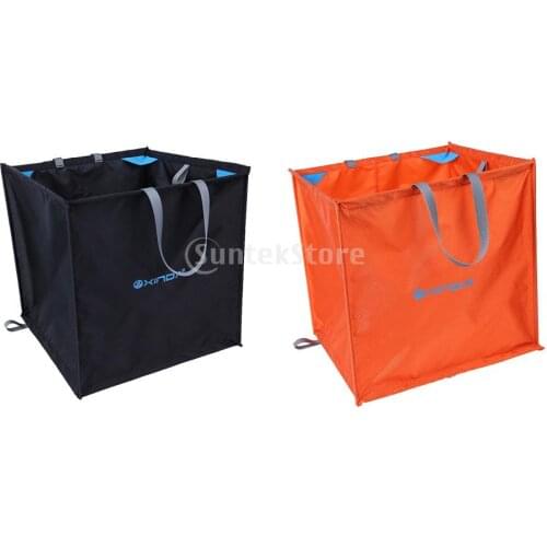 2 Pieces Tree Climber Arborist Foldable Climbing Rope Throw Line Storage & Deploy Cube Bag 40*40*40cm Orange & Black