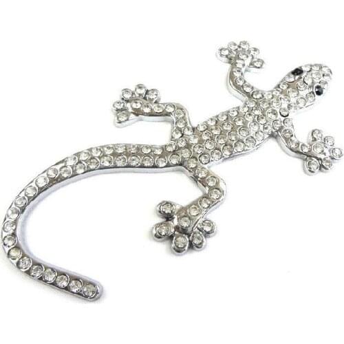 3D Car Metal Decal Sticker Metal Gecko with diamon Car sticker Gold Lizard Auto Deca Car Accessories Decor Car Sticker