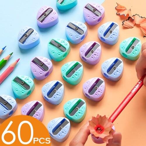 60pcs/40pcs/20pcs Mini Cute Bear foot Pencil Sharpener Kawaii School Supplies Stationery Items Student Prize for Kids Gift