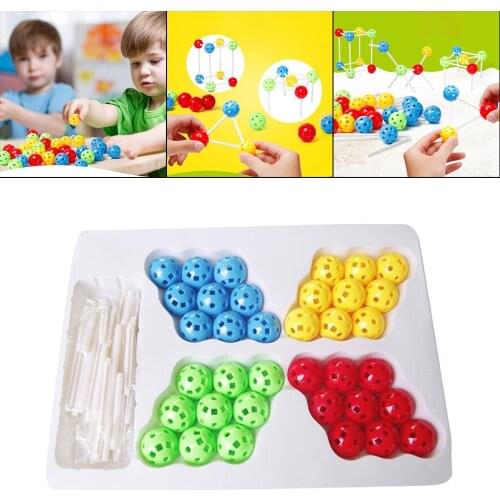 72pcs Plastic Building Blocks Construction Set Sticks and Balls Educational Toys For Children