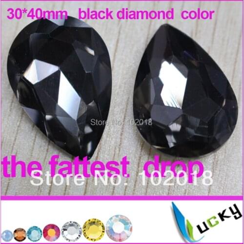 Free shipping! 21pcs fattest drop/pear shape fancy crystal point back sew on rhinestones black diamond strass beads for wedding