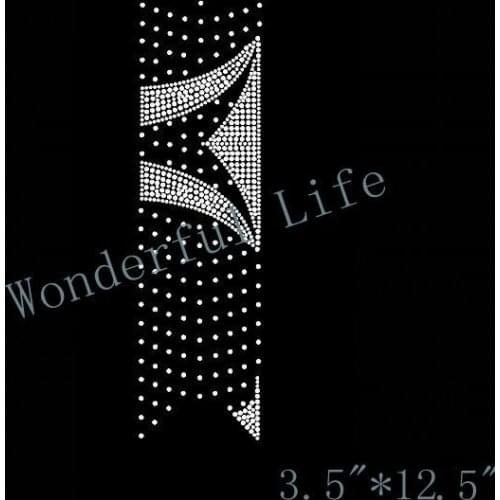 Free shipping very nice strip bow cheer strips in mirroed one Iron On Bling Transfer