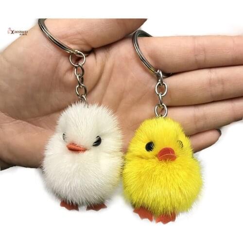 Pendant Ornaments Fashion Gift 5cm Mini Chick Soft Animals Stuffed Plush Toys Keychain Cute Mink Hair -like Figure Color Random