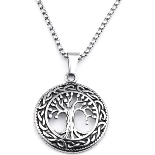 Tree of Life Pendant Necklace Vintage Metal Hollow Link Chain Fashion Retro Tree Of Life Jewelry For Men Women Birthday Gift