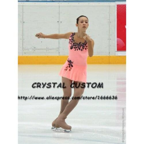 Crystal Custom Figure Skating Dresses For Girls Graceful New Brand Ice Skating Dresses For Competition DR4315