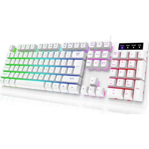 Gaming Keyboard USB Wired Floating Keyboard,Quiet Ergonomic Water-Resistant Mechanical Feeling Keyboard for Desktop,Computer, PC