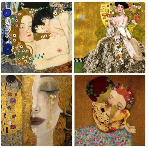 Gustav Klimt New Year Gift Picture 5d Diy Diamond Painting Full Square Round Diamond Embroidery Cross Stitch Mosaic Home Decor