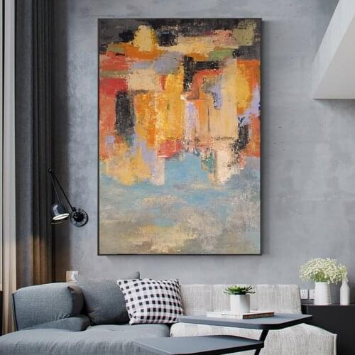 Nordic Style Pure hand-painted Oil Painting Decorative Painting Modern Minimalist Living Room Entrance Mural Paintings American