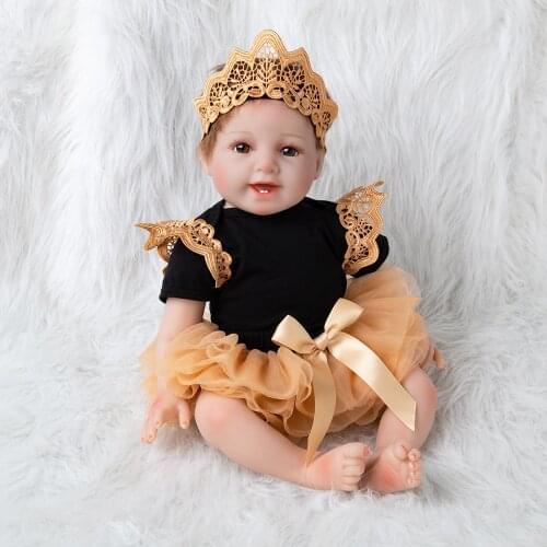 22 inch 56CM Real Body Silicone Cute Girl Reborn Baby Doll Toy Babies Princess Dolls Bebes Reborn Bonecas Brinquedos gifts