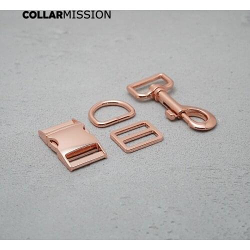 Metal buckle+Tri-Glid+D ring+metal dog clasp/set)Retailing 25mm for dog collar leash set harness good quality DIY parts