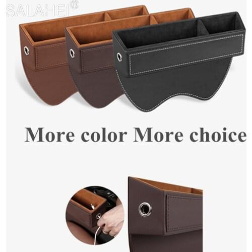 Storage Car Seat Gap Multifunction Organizer Car Seat Crevice Storage Box Stowing Tidying Leather Holder For Card Universal Set
