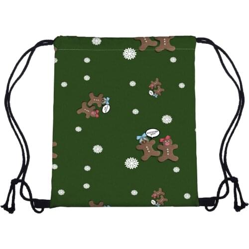 Bundle pocket Fashion Women Christma Bag Drawstring Backpack 3D Printing Travel Softback Women Mochila Drawstring men Bags