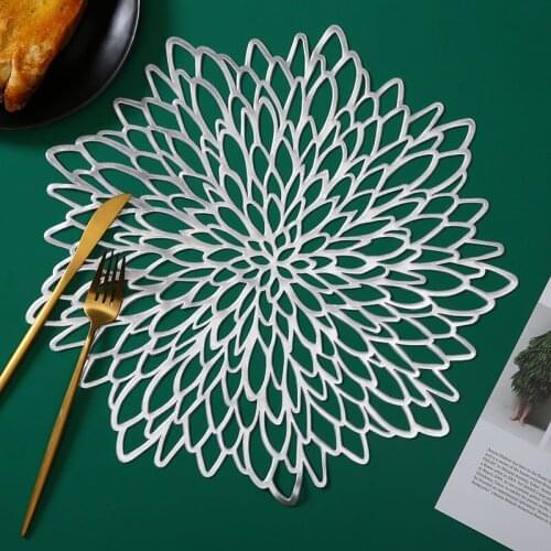 Non-Slip Placemat Waterproof Printed Dining Table Mat PP Plastic Heat-insulated Tableware Bowl Pads Kitchen Accessories