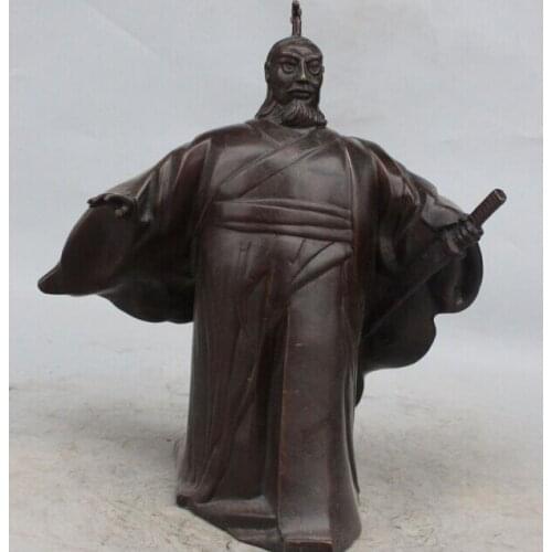 Wholesale factory 12" Japan Japanese Bronze Stand Warrior knight General Gen Statue sculpture 25% off