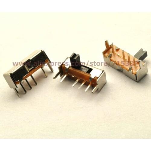 PHISCALE 100pcs SK13D07VG4 on-off-on small toggle switch with stand 4MM handle height 4pin