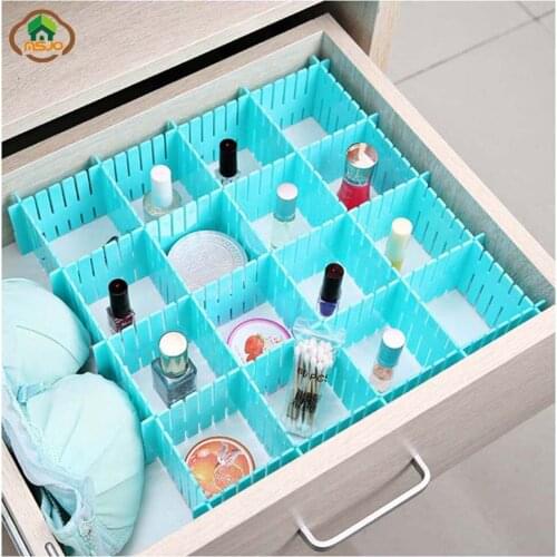 4Pcs/set Plastic Drawer Divider DIY Storage Shelves Household Free Combination Partition Board Space-saving Division Tools