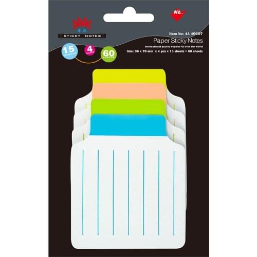 4A Divider Sticky Notes 3 3/8 x 2 3/4 Inches White Paper Lined Stationery Kawaii Planner Stickers Memo Pads Notepad 4A 40607
