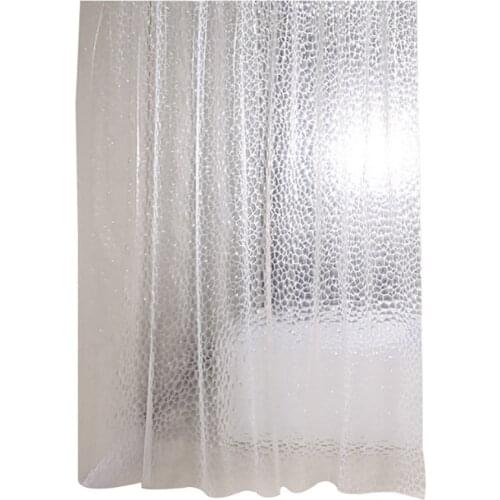 Bath Shower Curtains 180*200cm Semi Clear EVA Transparent Bathtub Bathroom Waterproof Liner With 12 Grommets Hooks