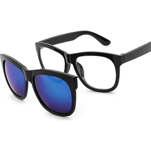 Magnet Clip on Sunglasses clip on glasses square Lens Men Women mirror clip Sun Glasses Night Vision Driving de sol