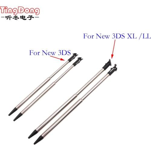 TingDong 2pcs Retractable Metal Touch Screen Stylus Pen Set For Nintend For Nintend New 3DS For New 3DS LL XL Gaming Accessory