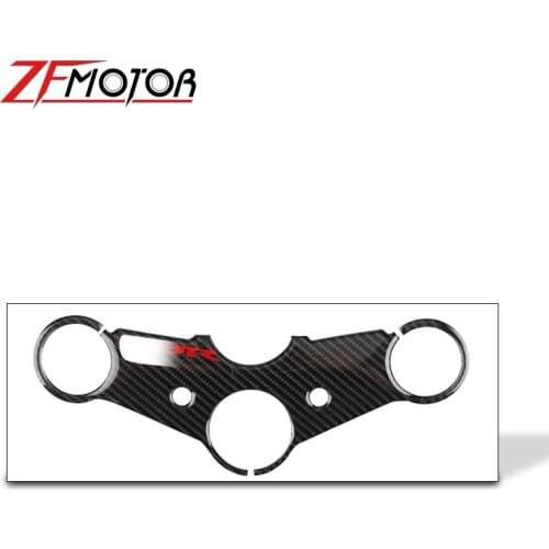 For HONDA CB400 VTEC 2005 2006 2007 Carbon Fiber 3D Triple Tree Decal Pad Top Clamp Upper Front End Cover Sticker Protector