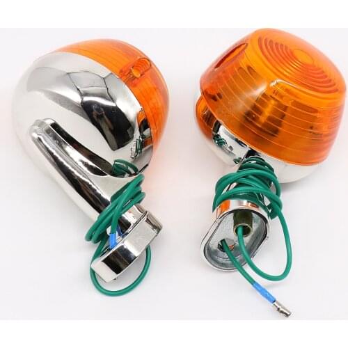 JH70 JH48 Motorcycle turn signal light Front indicator Vintage Round Steering Lights Steel Rear Lights Round Zinc Metal Yellow