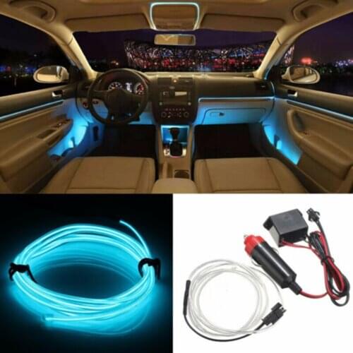 Car Interior Lighting Auto LED Strip Ambient Light 5m Car Interior Atmosphere LED Decor Lamp EL Neon Glow Light String Strip