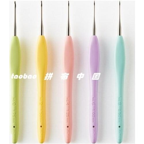 JAPAN CLOVER 43-323/43-606/43-605 Cushion Grip Aluminium Crochet Hooks needles Knitting Yarn size 1.75MM 1.5MM 1.25MM 0.6MM