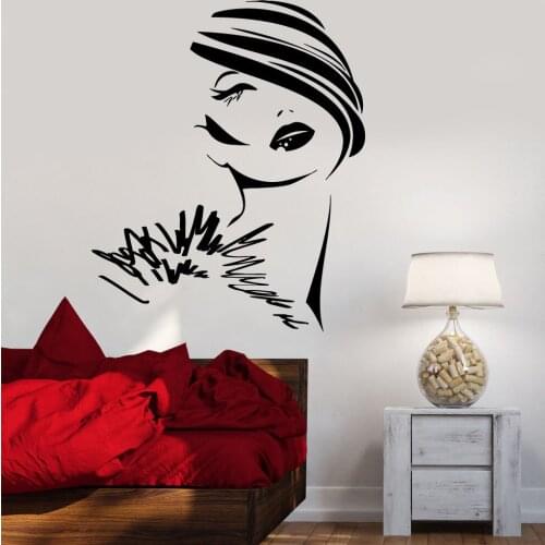 YOYOYU Wall Decal Removeable Vinyl Art Room Decoration Fashion Girl Woman Young Lady Face Mural Poster Sticker YO344