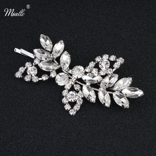 Miallo Fashion Bridal Barrettes Wedding Hair Clips Jewelry Accessories Clear Crystal Women Hair Ornaments Hair Fork HS-J3517