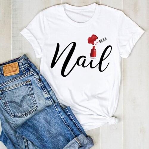 Women Lady Fingernail 3D Nail Art Kawaii 90s Fashion Ladies Summer T Tee Tshirt Womens Female Top Shirt Clothes Graphic T-shirt