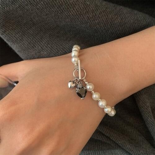 VENTFILLE 925 Sterling Silver Natural Pearl Female Ins Niche Simple Bracelet