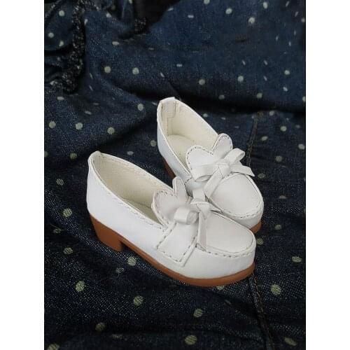 1/4 1/3 scale BJD white bow leather shoes for BJD DD MSD SD13 doll accessories,Not included doll and other accessories A0625