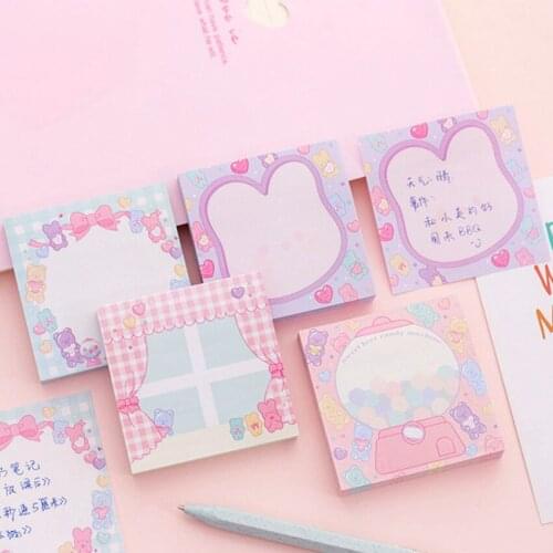 1pack /lot Pink Girl Sticky Note Paper Sweet Candy Office School Supplies Memo Pad Planner Sticky