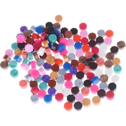 10pcs Vintage Octagon Wax Seal Stamp Tablet Pill Bead For Wedding Envelope Decoration DIY Craft Wood Sealing Stamps Random Color